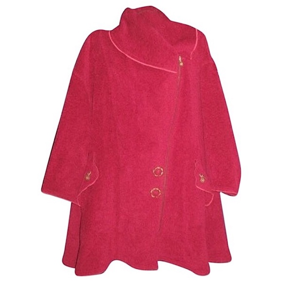 Vintage Chanel Boucle Trapeze Coat in Merlot